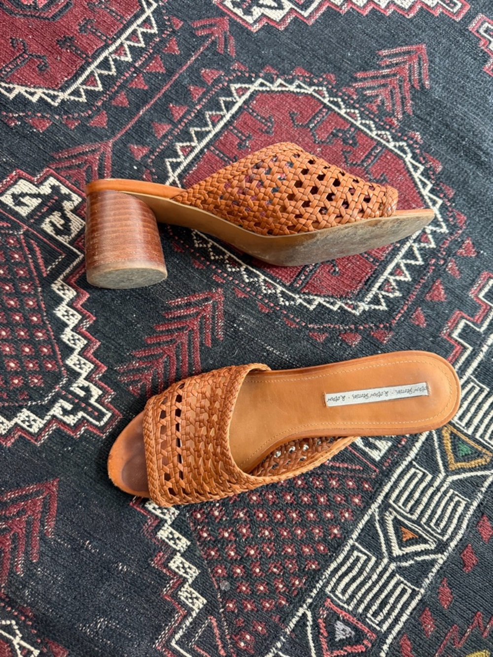 & Other Stories Woven Leather Mule Heels - Tan